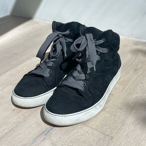Lanvin men’s black suede hightop sneaker size 37.5